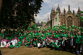 Hundreds of HD family members attended a rally in London in June 2010, to highlight the needs of HD patients and the likely increased prevalence figures