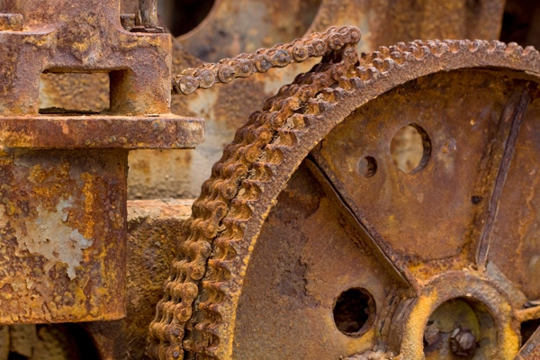 Molecular machines, like proteins, are damaged by oxidative stress. These damaged machines don't work as well as they're supposed to.
