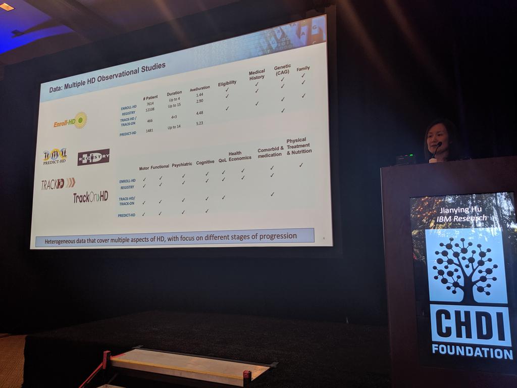 Hu presenting on the many different data sets available