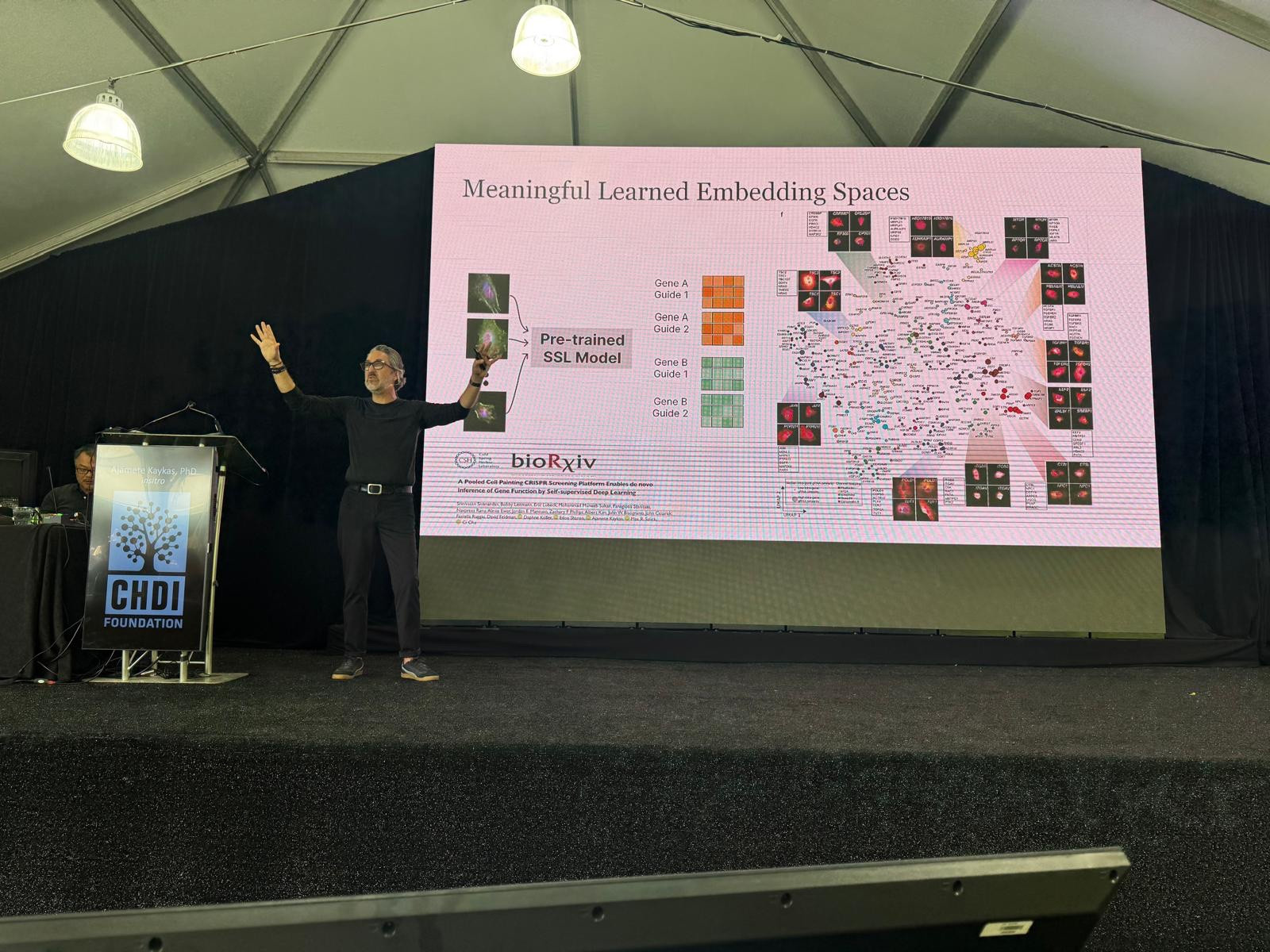 Computers, artificial intelligence, and machine learning tools help us get a ton of information about different Huntington's disease systems. Ajamete Kaykas shared this web of knowledge, which is from analyses from just one cell line - wild!!