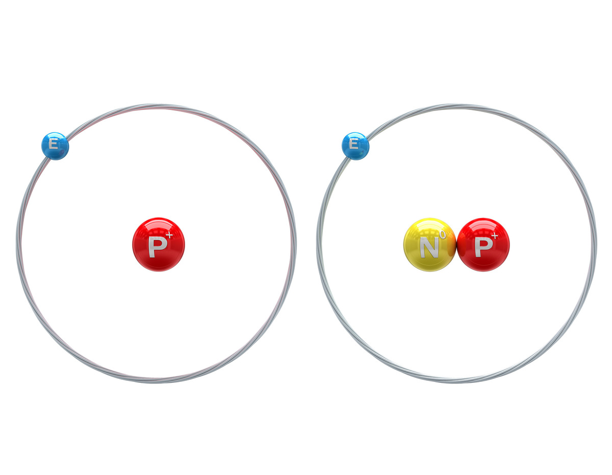 SD-809 contains deuterium (right) instead of normal hydrogen (left). Deuterium is heavier because it has an extra neutron, shown here in yellow. The drug is removed from the body more slowly as a result.  