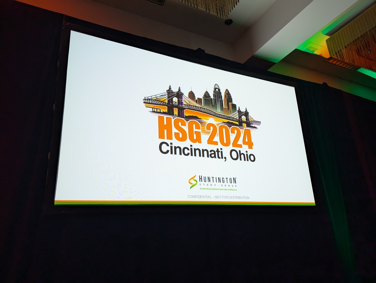 The Huntington Study Group holds an annual conference, taking place in Cincinnati in 2024. This meeting includes two days geared toward researchers, clinicians, and industry that focuses on science and research updates. The third day focuses on Huntington's disease families, where they get to hear from the experts on research and clinical trial updates.  